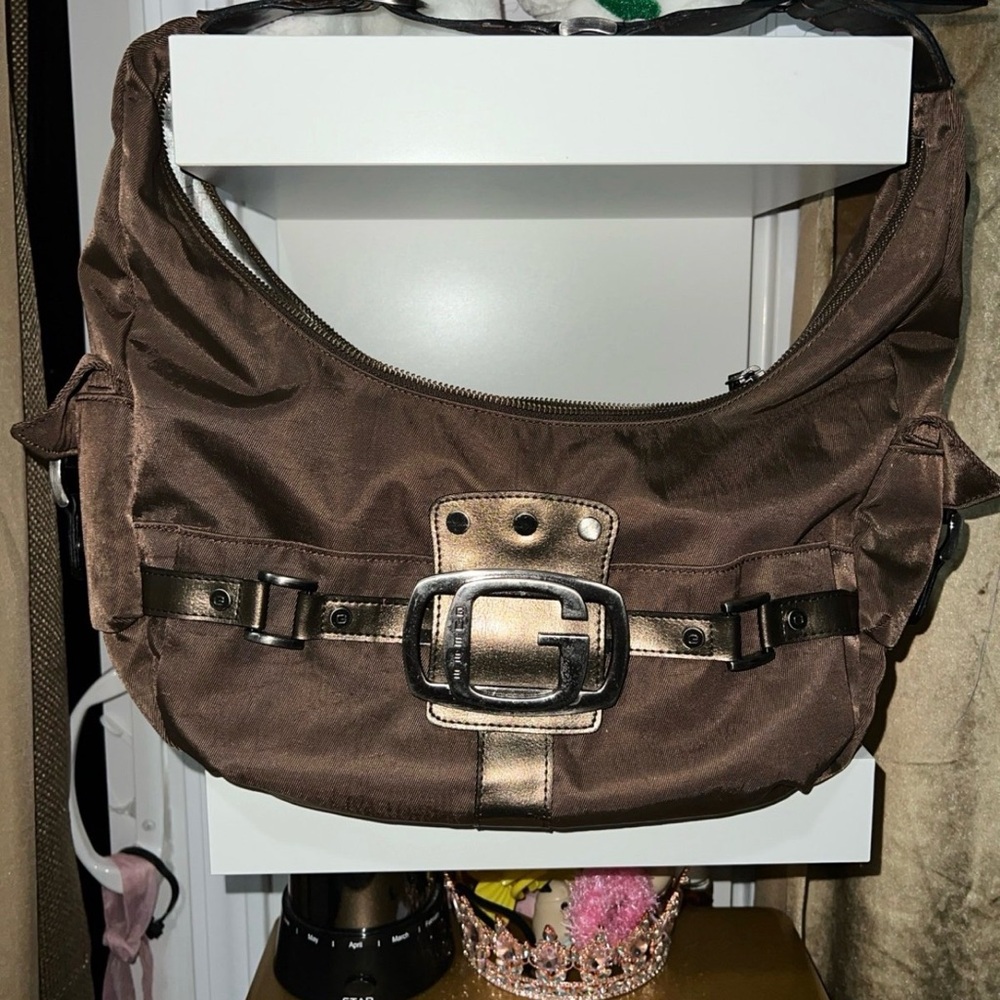 Vintage Guess Brown Interior Shoulder Bag